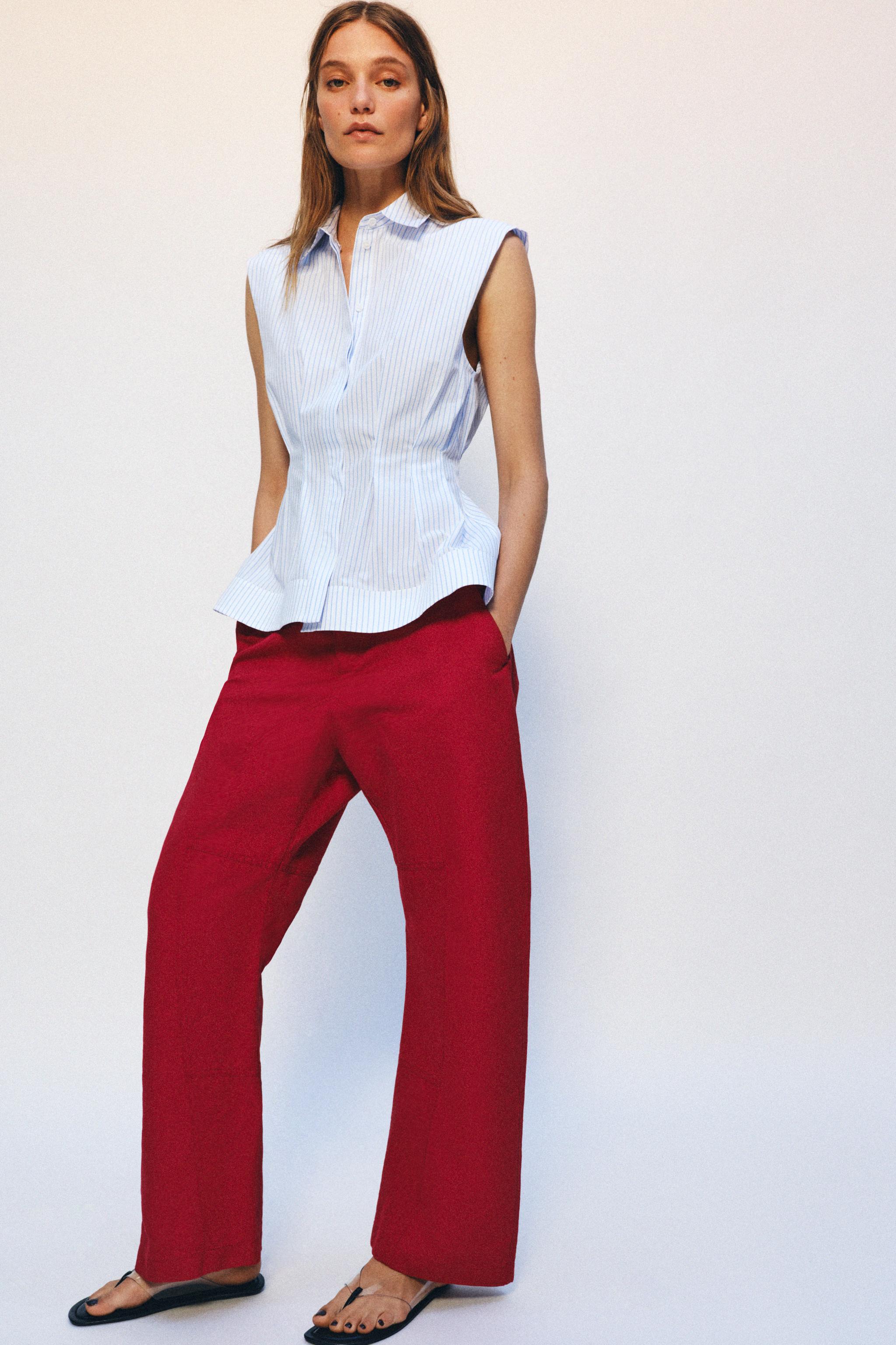 PLEATED SLEEVELESS SHIRT ZW COLLECTION